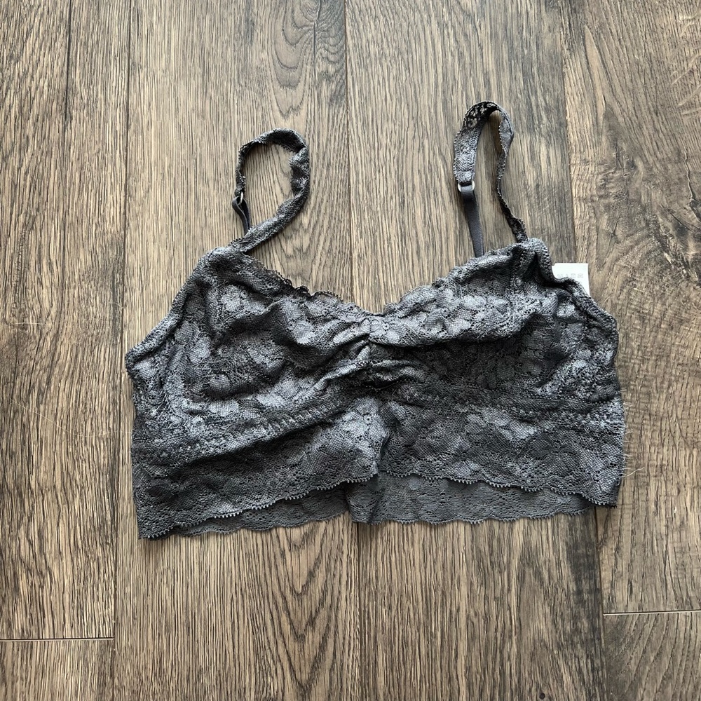 Gilly Hicks Grey Lace Bralette - Size Large